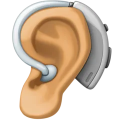 ear with hearing aid: medium skin tone für Facebook Plattform