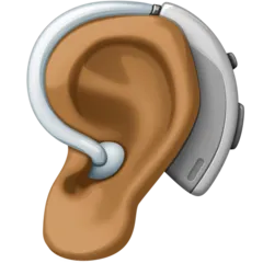 Facebook dla platformy ear with hearing aid: medium-dark skin tone