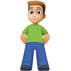 man standing: medium-light skin tone voor Facebook platform