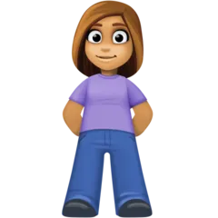 Facebook platformu için woman standing: medium skin tone