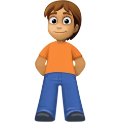 person standing: medium skin tone untuk platform Facebook