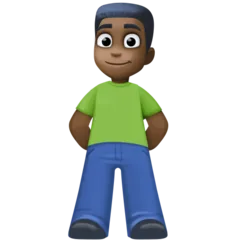 Facebook cho nền tảng man standing: dark skin tone