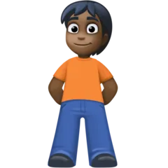 person standing: dark skin tone pentru platforma Facebook