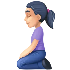 Facebook platformu için woman kneeling: light skin tone