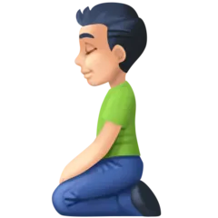 man kneeling: light skin tone untuk platform Facebook