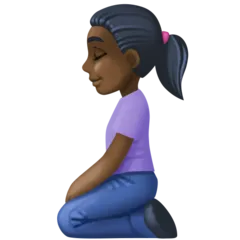 woman kneeling: dark skin tone til Facebook platform