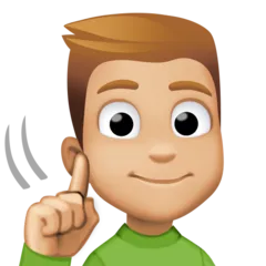 Facebook cho nền tảng deaf man: medium-light skin tone