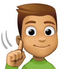 deaf man: medium skin tone สำหรับแพลตฟอร์ม Facebook