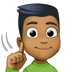 deaf man: medium-dark skin tone untuk platform Facebook
