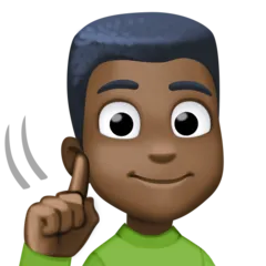 deaf man: dark skin tone untuk platform Facebook