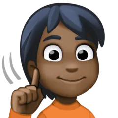 deaf person: dark skin tone pentru platforma Facebook