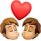 kiss: person, person, medium-light skin tone, medium skin tone для платформи Facebook