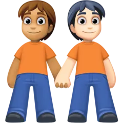 people holding hands: medium skin tone, light skin tone pentru platforma Facebook