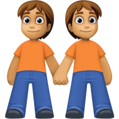 people holding hands: medium skin tone untuk platform Facebook