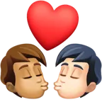 kiss: person, person, medium skin tone, light skin tone für Facebook Plattform