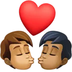 kiss: person, person, medium skin tone, medium-dark skin tone لمنصة Facebook