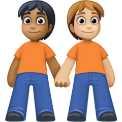 people holding hands: medium-dark skin tone, medium-light skin tone pentru platforma Facebook