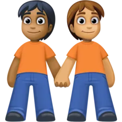 people holding hands: medium-dark skin tone, medium skin tone per la piattaforma Facebook