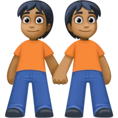 Facebook 플랫폼을 위한 people holding hands: medium-dark skin tone