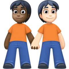 people holding hands: dark skin tone, light skin tone para la plataforma Facebook