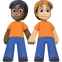 people holding hands: dark skin tone, medium-light skin tone pentru platforma Facebook