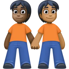 Facebook 플랫폼을 위한 people holding hands: dark skin tone, medium-dark skin tone