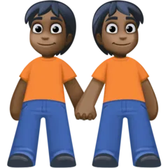 Facebook 플랫폼을 위한 people holding hands: dark skin tone