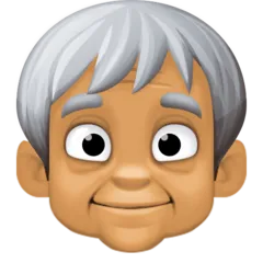 Facebook dla platformy older person: medium skin tone