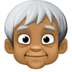 older person: medium-dark skin tone สำหรับแพลตฟอร์ม Facebook