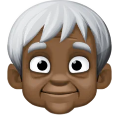 older person: dark skin tone untuk platform Facebook