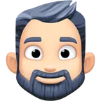 Facebook platformu için man: light skin tone, beard