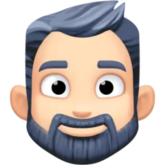 person: light skin tone, beard per la piattaforma Facebook