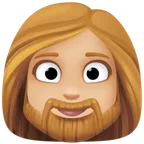 woman: medium-light skin tone, beard para a plataforma Facebook