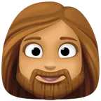 woman: medium skin tone, beard für Facebook Plattform