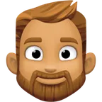 man: medium skin tone, beard لمنصة Facebook