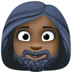 woman: dark skin tone, beard для платформы Facebook