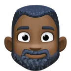 man: dark skin tone, beard untuk platform Facebook