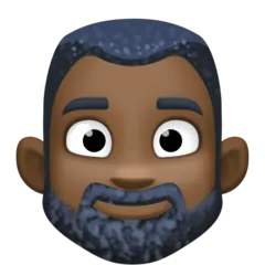 person: dark skin tone, beard per la piattaforma Facebook