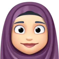 woman with headscarf: light skin tone untuk platform Facebook