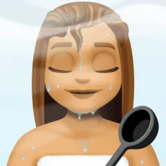 woman in steamy room: medium skin tone สำหรับแพลตฟอร์ม Facebook