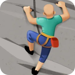 man climbing: medium-light skin tone til Facebook platform