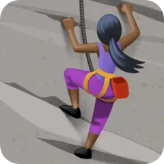 Facebookプラットフォームのwoman climbing: dark skin tone