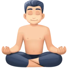 man in lotus position: light skin tone for Facebook platform