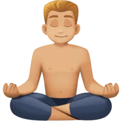 man in lotus position: medium-light skin tone für Facebook Plattform