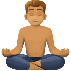man in lotus position: medium skin tone لمنصة Facebook