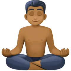 man in lotus position: medium-dark skin tone for Facebook platform