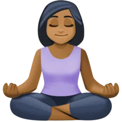 person in lotus position: medium-dark skin tone สำหรับแพลตฟอร์ม Facebook