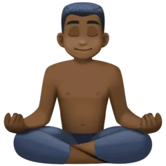 man in lotus position: dark skin tone สำหรับแพลตฟอร์ม Facebook