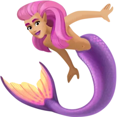 mermaid: medium-light skin tone untuk platform Facebook