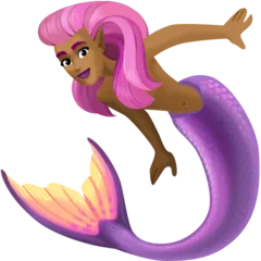 Facebook প্ল্যাটফর্মে জন্য mermaid: medium-dark skin tone